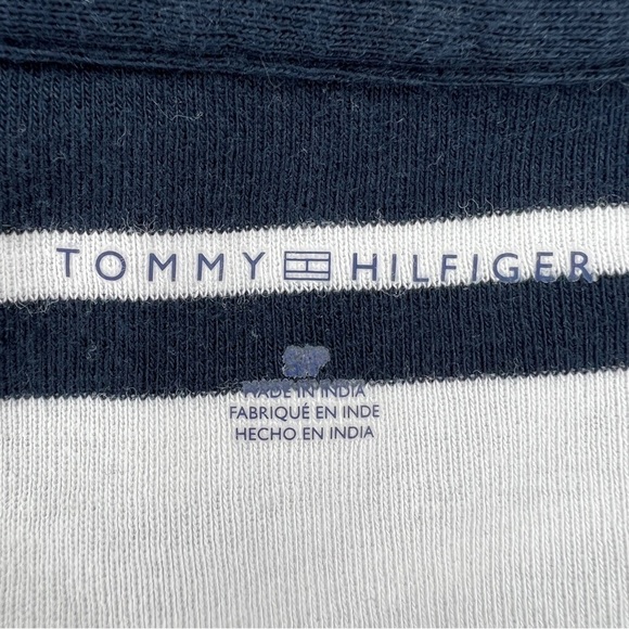 Small Tommy Hilfiger Red White Blue Striped Stretch Top Preppy Classic Casual - Picture 8 of 9